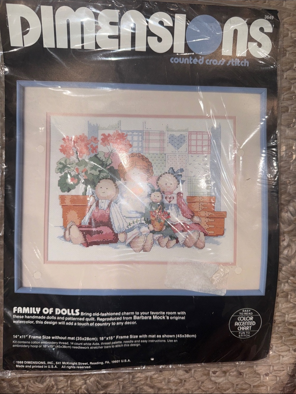 Dimensions Family of Dolls Counted Cross Stitch Kit - Pink & Blue